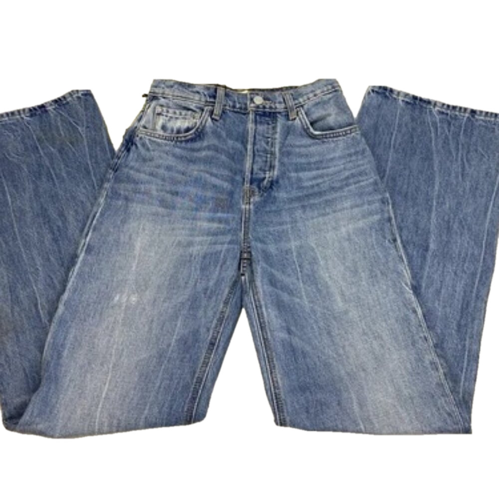 NEW GRLFRND Womens Jeans Blue Size 25 The Brooklyn High Rise Straight Distressed